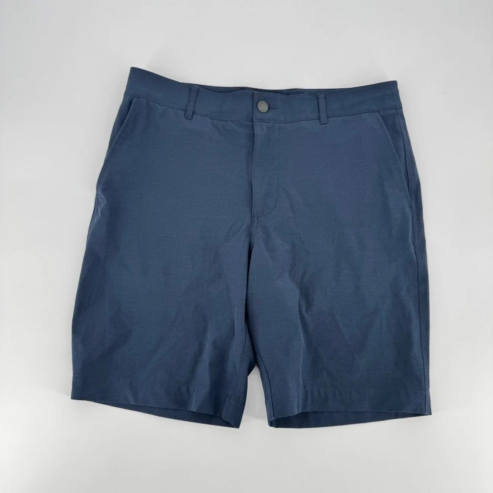 Faherty All Day Shorts Mens 32 Navy Blue Hybrid Board Shorts Stretch 9 Inseam